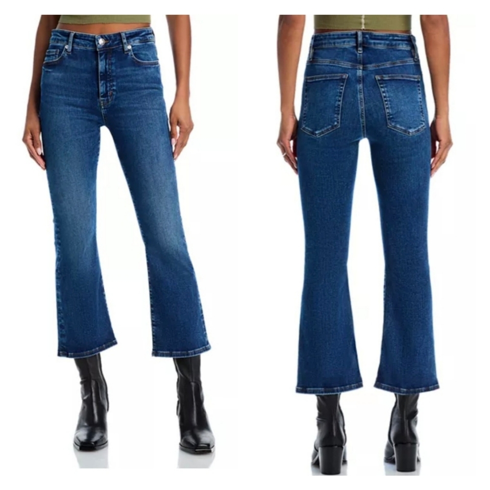 Frame Le Crop Mini‎ Boot Skywalk Blue Flared Organic Cotton Blend Jeans